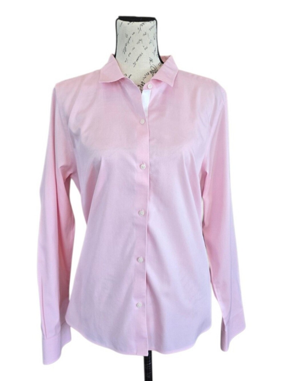 Untuckit Pink Button Down Long Sleeve Blouse 14